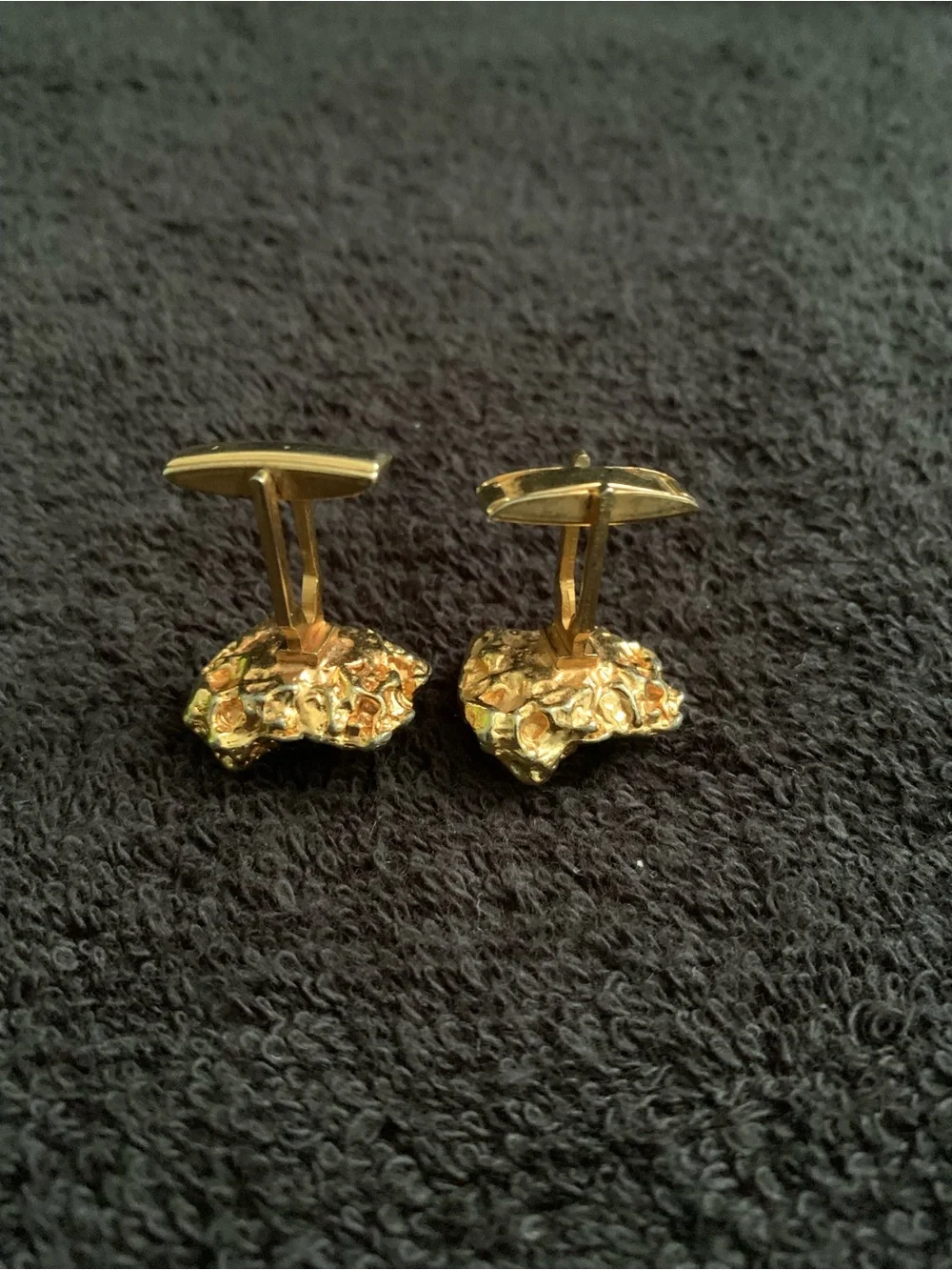 Vintage Gold-Tone Amber Stone Men's Cufflinks